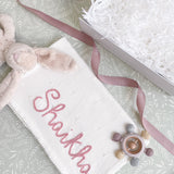 Baby Girl Bunny & White Blanket 3-Piece Gift Set - Personalise Me