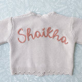 Knitted Cardigan - Hand Embroidered - Personalise Me