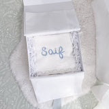 Knitted Cotton Baby Blanket Hand Embroidered - Personalise Me