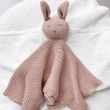 Knitted Cotton Bunny Dou-Dou Comforter - Dusty Pink