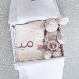 Flower Blanket, Bunny & Teether 3-Piece Gift Set - Personalise Me