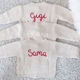 Christmas Knitted Cardigan - Hand Embroidered - Personalise Me