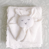 Knitted Cotton Bunny Dou-Dou Comforter - White