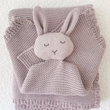 Knitted Cotton Bunny Dou-Dou Comforter - Lilac