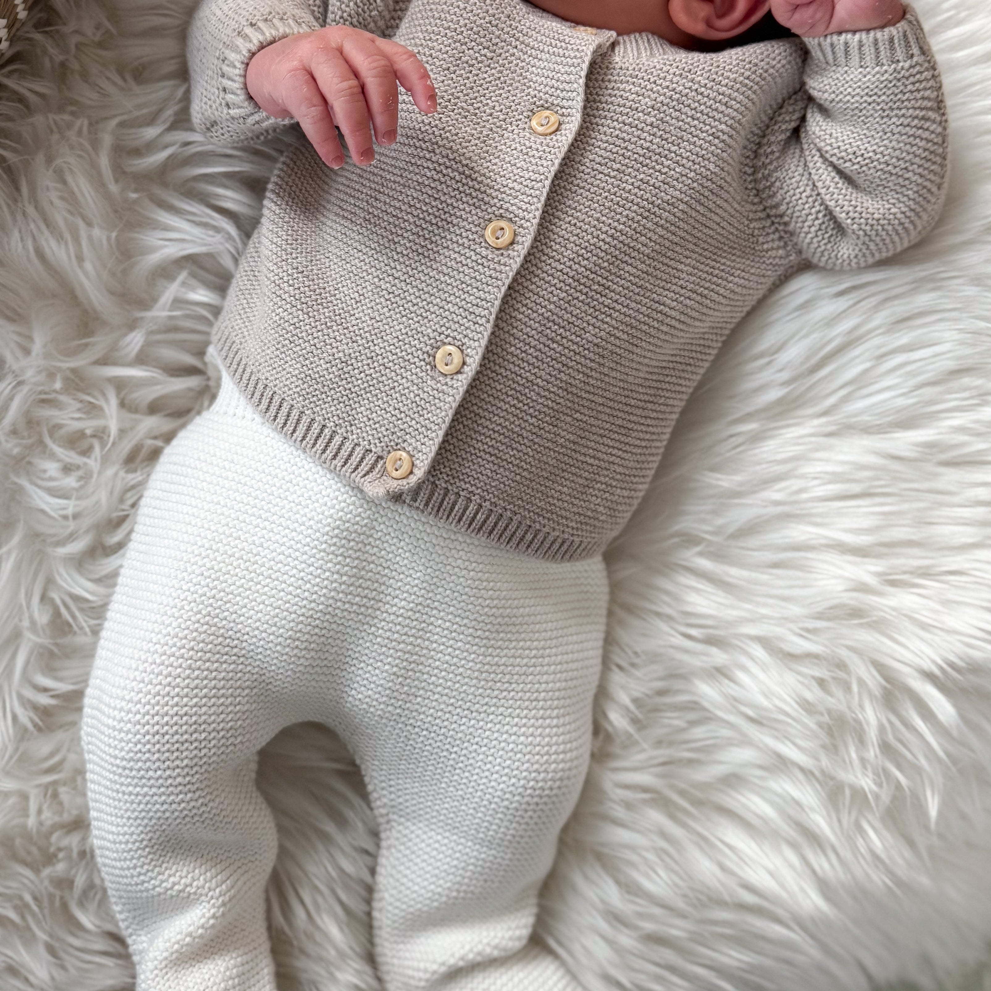 Newborn Knitted Cardigan - Hand Embroidered Name - Personalise Me
