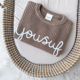 Knitted Jumper - Hand Embroidered - Personalise Me