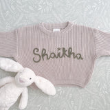 Knitted Sweater - Hand Embroidered - Personalise Me