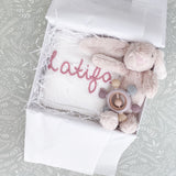 Baby Girl Bunny & White Blanket 3-Piece Gift Set - Personalise Me