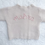 Knitted Cardigan - Hand Embroidered - Personalise Me