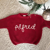 Christmas Knitted Sweater - Hand Embroidered - Personalise Me