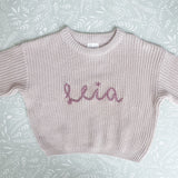 Knitted Sweater - Hand Embroidered - Personalise Me