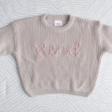 Knitted Sweater - Hand Embroidered - Personalise Me