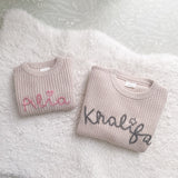 Knitted Sweater - Hand Embroidered - Personalise Me