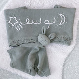 Knitted Cotton Bunny Dou-Dou Comforter - Green