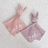 Knitted Cotton Bunny Dou-Dou Comforter - Lilac