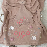Baby Blanket with Flowers, Bows, Shells and Pearls - Personalise Me
