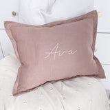 Linen Nursery Cushion Hand Embroidered - Personalise Me